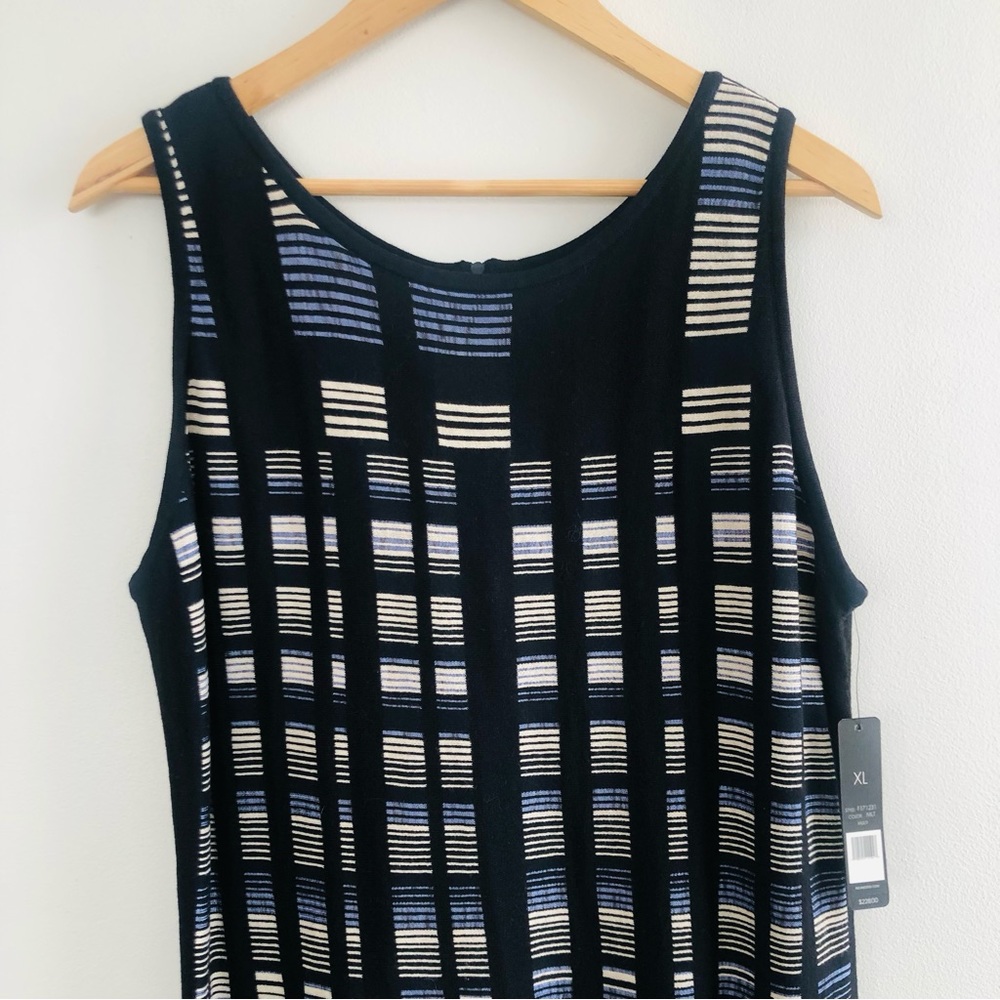 NIC+ZOE Black and Gray Striped Midi Dress NWT - Picture 3 of 15